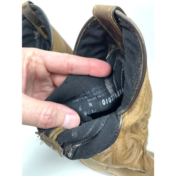 Abilene Made in USA Dakota Snip Toe Western Boots Brown Leather Women's Size 6 - Picture 8 of 8
